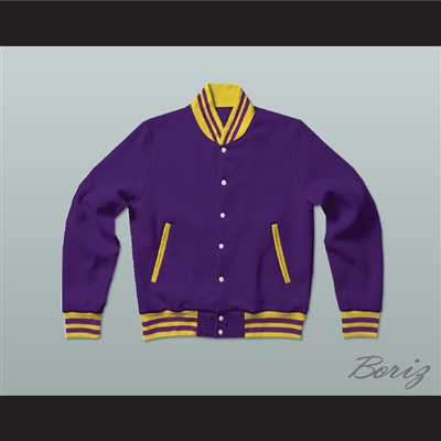 VARSITY JACKET - BRIGHT YELLOW AND PURPLE – Custom Varsity Jackets